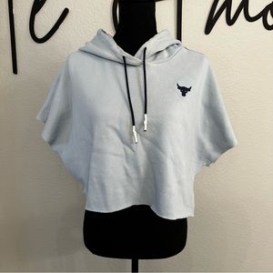 Under Armour project rock short sleeve hoodie blue small